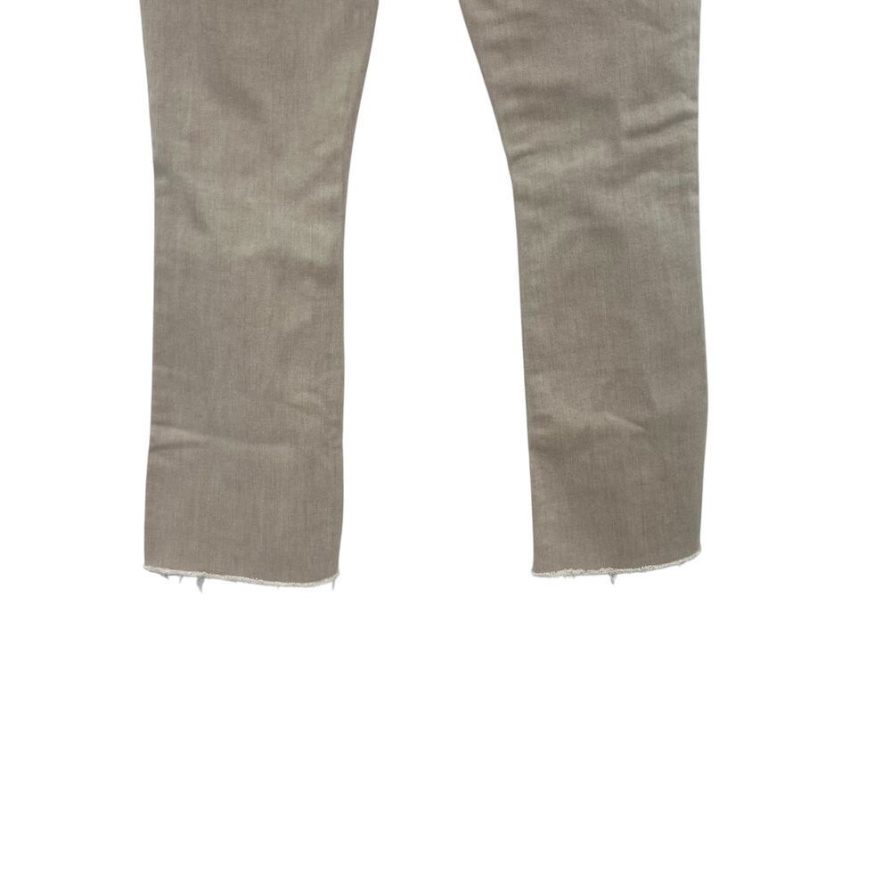 Mother Denim Insider Crop Fray Jeans Khaki Dye Distressed Size 25 - Picture 10 of 13